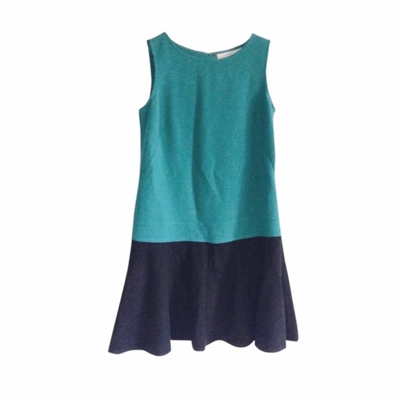 LOFT Dresses & Skirts - ✨HP LOFT color block drop waist teal + black dress